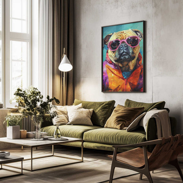 Tablou înramat „Dog Watercolor Animal Art” de Justyna Jaszke