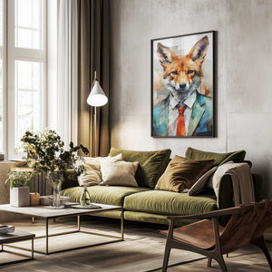 Tablou înramat „Fox Watercolor Animal Art (2)” de Justyna Jaszke