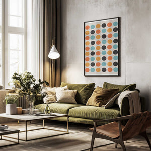 Tablou înramat „Retro Dot Delight” de THE MIUUS STUDIO