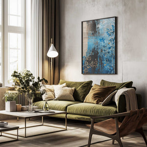 Tablou înramat „Denim Floral 2” de Sally Ann Moss