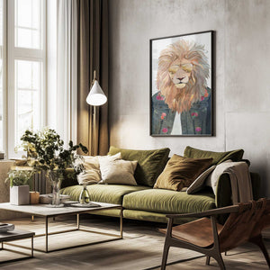 Tablou înramat „Golden fashion lion 3” de Sarah Manovski