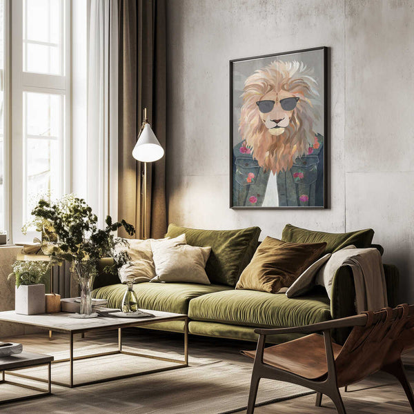 Tablou înramat „Golden fashion lion 4” de Sarah Manovski