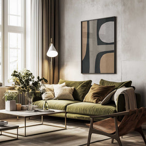 Tablou înramat „Normal grey organic shape” de Little Dean