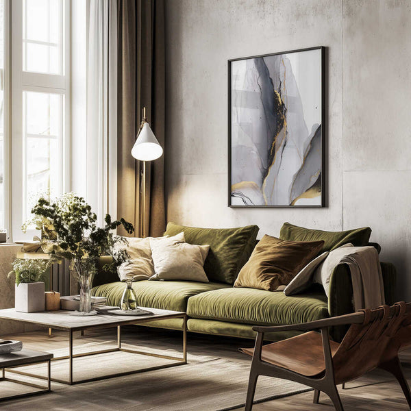 Tablou înramat „Golden Veins Flow” de Alevtina Shelest