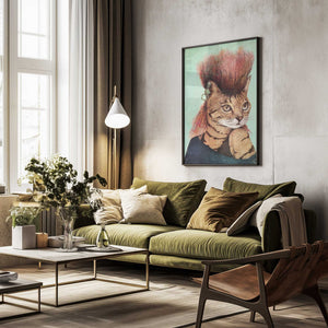 Tablou înramat „Stylish Tabby Cat” de Mike Koubou