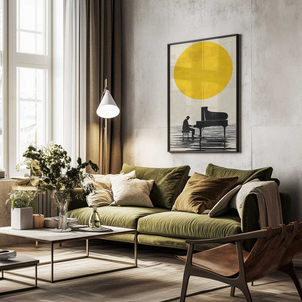 Tablou înramat „Piano under the Sun” de Layla Oz