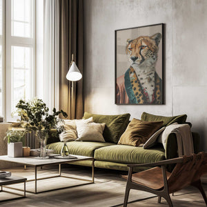 Tablou înramat „Sir Cheetah In Vintage Clothing” de SHANDU