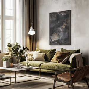 Tablou înramat „Swirling Dark and Earthy Tones” de uplusmestudio
