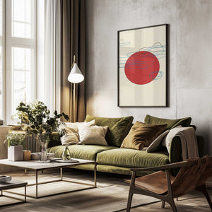 Tablou înramat „Bold Red Circles” de Nicholas