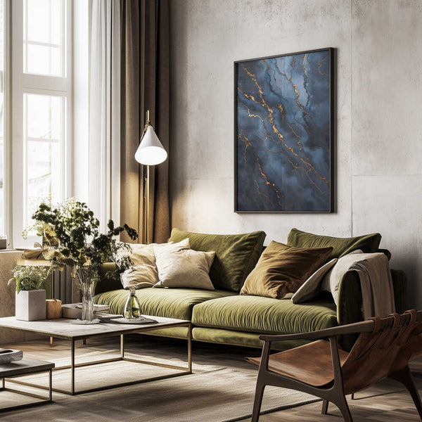 Tablou înramat „Blackout With Gold Vibes” de Kintsugi99