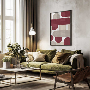 Tablou înramat „Curved Stripes Harmony” de Vitor Costa