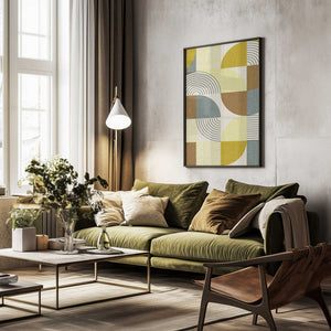 Tablou înramat „Palm Springs Desert Shapes Mustard” de Alexandra Weise