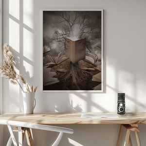 Tablou înramat „Old Tree Reading Story Book” de Angela Waye