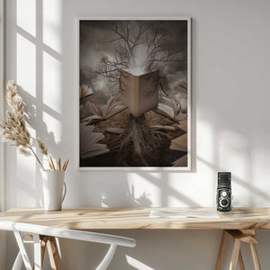 Tablou înramat „Old Tree Reading Story Book” de Angela Waye