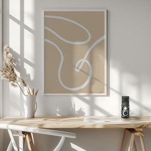 Tablou înramat „Beige Lines 02” de Pictufy Studio
