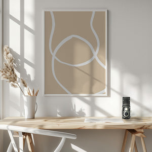 Tablou înramat „Beige Lines 04” de Pictufy Studio