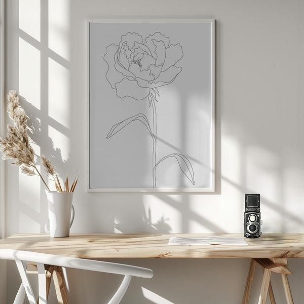 Tablou înramat „Peony Lines” de Pictufy Studio II