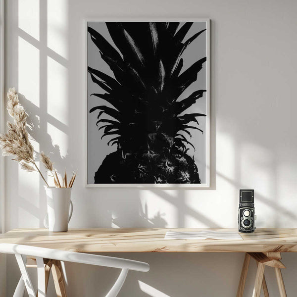 Tablou înramat „Pineapple bw” de Pictufy Studio III