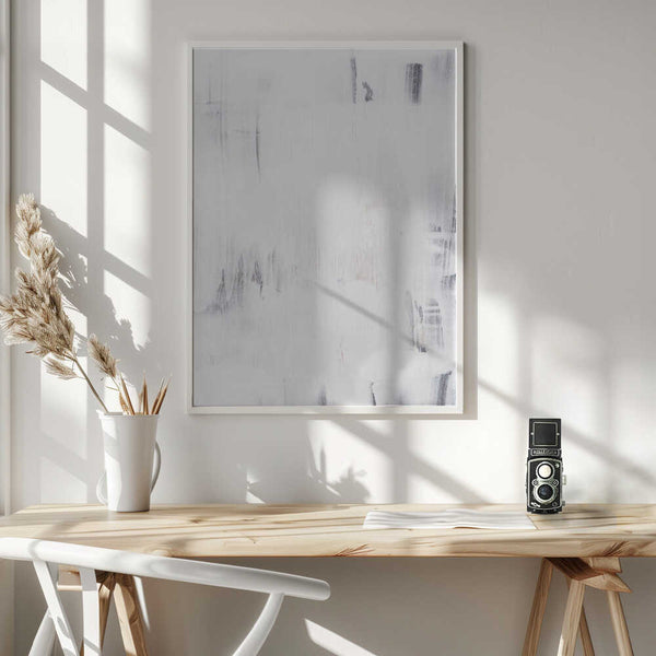 Tablou înramat „Soft White Brushstrokes” de uplusmestudio