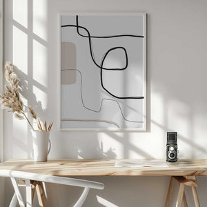 Tablou înramat „Curves and Lines” de uplusmestudio