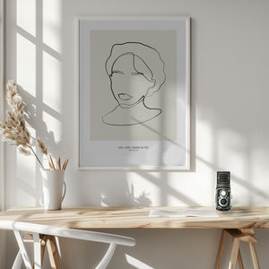 Tablou înramat „Modern female line art” de NKTN