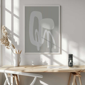 Tablou înramat „Flowing Curves and Shapes in Neutral Tones” de uplusmestudio