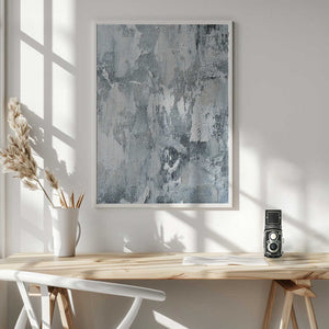 Tablou înramat „Textured Layers Of White And Gray” de uplusmestudio