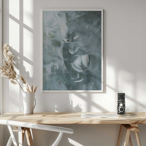 Tablou înramat „Green and White Acrylic” de uplusmestudio