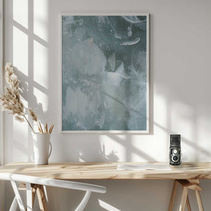 Tablou înramat „Green and White Acrylic” de uplusmestudio