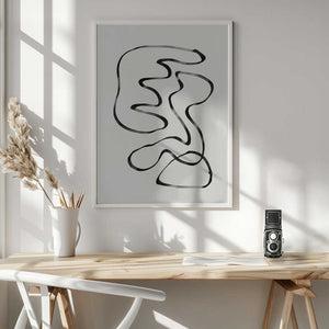 Tablou înramat „Curved Monochrome Paths” de THE MIUUS STUDIO
