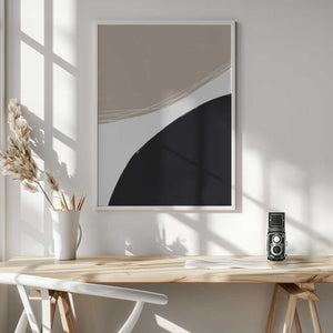 Tablou înramat „Beige And Black Organic Shapes” de uplusmestudio