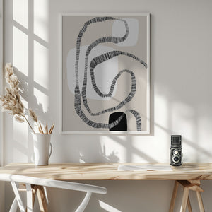 Tablou înramat „Monochrome Paths” de uplusmestudio