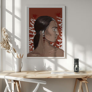 Tablou înramat „Crimson Elegance” de Treechild