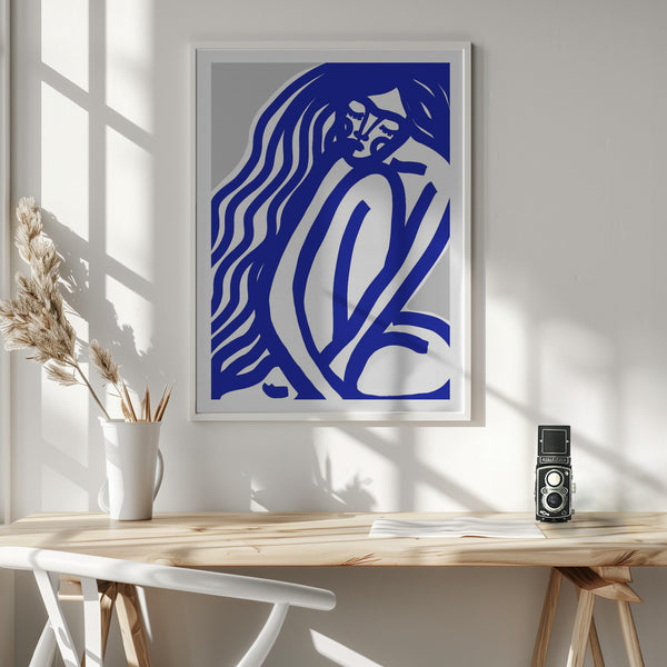 Tablou înramat „Blue Contours” de Treechild