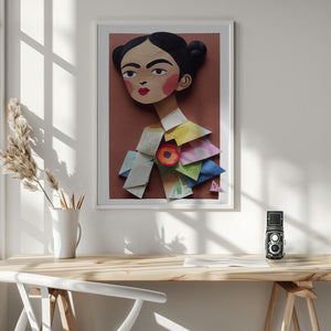 Tablou înramat „Paper Portrait Blossom” de Treechild