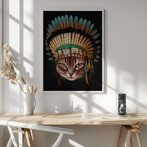 Tablou înramat „chief cat” de Adam Lawless