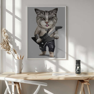 Tablou înramat „heavy metal cat” de Adam Lawless