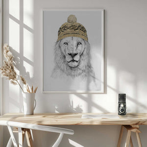 Tablou înramat „Winter Lion” de Balazs Solti