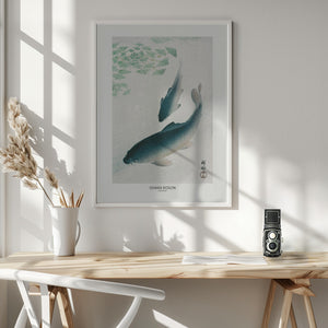 Tablou înramat „Carp Or Koi” de Ohara Koson