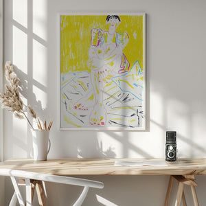 Tablou înramat „The Girl In The Yellow Dress” de Francesco Gulina