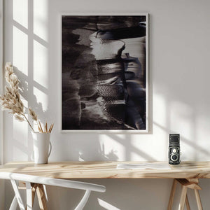 Tablou înramat „Monochrome Textures And Fluid Brushstrokes” de uplusmestudio