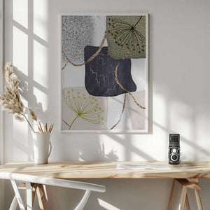 Tablou înramat „Green-Grey-3” de Sally Ann Moss