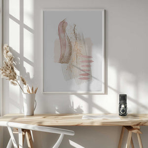 Tablou înramat „Mystical Pink Abstract-3” de Sally Ann Moss