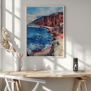 Tablou înramat „Red Sand Beach” de Pauline Wegman | Key and Sea Creative
