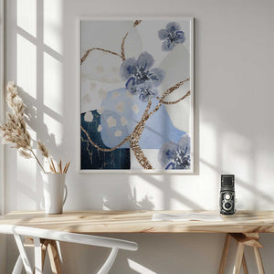 Tablou înramat „Floral Blue-3” de Sally Ann Moss