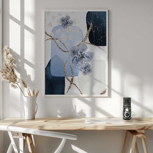 Tablou înramat „Floral Blue-1” de Sally Ann Moss