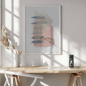 Tablou înramat „Soft Pink Blue 1” de Sally Ann Moss