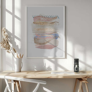 Tablou înramat „Soft Pink Blue 3” de Sally Ann Moss