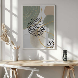 Tablou înramat „Calm green 1” de Sally Ann Moss