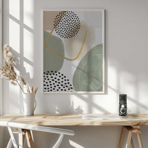 Tablou înramat „Calm green- 2” de Sally Ann Moss